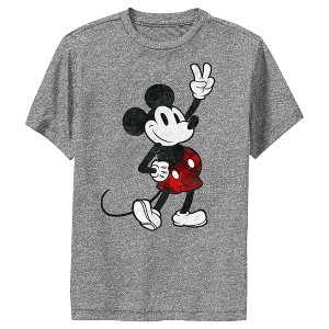 Boy's Disney Mickey Mouse Retro Peace Sign Performance Tee - 1 of 4