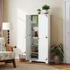 HOMCOM 72" Farmhouse Pantry Cabinet with Storage, Food Pantry Cabinet with Adjustable Shelves, Tall Storage Cabinet with 2 Doors - 2 of 4