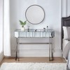 TIRAMISUBEST Mirrored Makeup Vanity Table with Stainless Steel Base, Mirrored Console Dressing Table with 2 Drawers,Versatile Desk for Bedroom - 3 of 4