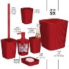 Hearth & Harbor Red Bathroom Set, Christmas Bathroom Sets, 6PC Bathroom Accessories Set, XMAS Bathroom Décor with Toilet Trash Can & Soap Dispenser - 3 of 4