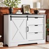 HDZNVF Drawer Dresser, Storage Cabinet with Silent Sliding Doors and Three Drawers - 3 of 4