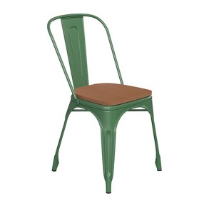 Emma and Oliver Metal Stacking Dining Chairs with Poly Resin Seats for Indoor/Outdoor Use - 1 of 4