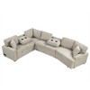 NicBex Modular 126" L Shape Sectional Sofa Pull Out Sleeper Couch Set with Cup Holders for Living Room - 3 of 4