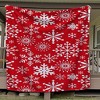 1-Pack Christmas Red & White Snowflake Blanket - Soft Warm Flannel Throw with Lightweight portability for Couch, Bed, Travel, Camping. - 4 of 4