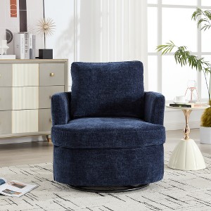 Lyngins Swivel Accent Chairs with Backrest,Upholstered Swivel Barrel Chairs,Sofa Chairs for Bedroom,Living Room - 1 of 4