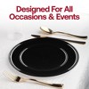 Smarty Had A Party 6.25" Black Flat Plastic Pastry Plates - 240 pcs - 3 of 4