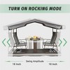 DOMETOUR 4-Seat Outdoor Glider Benches with Canopy, Retro Metal Glider Chair with Aluminum Frame, Patio Swing Chair for Outside,Garden,Lawn - 2 of 4