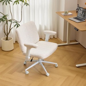 VINGLI Criss Cross Chair with Adjustable Flip-Up Arms,Cross Legged Chair with Wheels,Extra Wide Office Chair,Desk Chair,Starry Chenille - 1 of 4