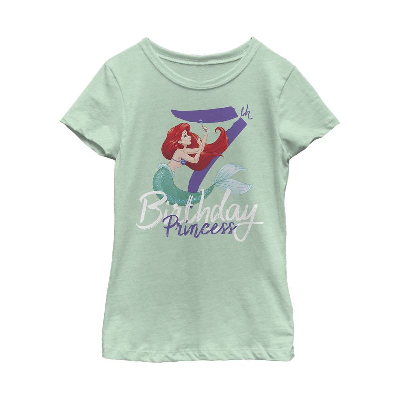 Girl's The Little Mermaid 7th Birthday T-Shirt, 1 of 4