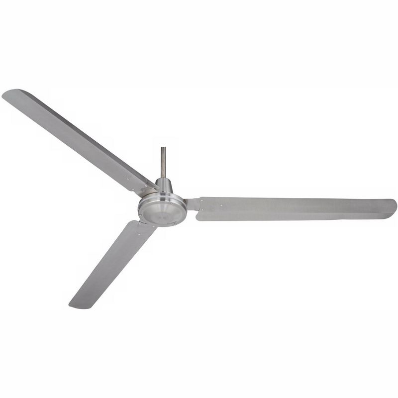 72" Casa Vieja Velocity Modern Industrial 3 Blade Indoor Outdoor Ceiling Fan Brushed Nickel Damp Rated for Patio Exterior House Home Porch Gazebo Barn, 1 of 11