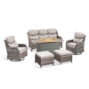 Outdoor Patio Furniture Set with 41" propare  Fire Pit Table - PE Wicker Patio Conversation Sets - 7 Seats Outdoor Sectional Chair Sofa Set - 4 of 4