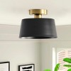 Dewdrop Modern Farmhouse Ceiling Light Fixture Semi Flush Mount Black and Gold Metal Lamp for Dining Room Entryway - 3 of 4