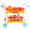 JuzToys Pretend Play Tea Party Trolley Cart – Tea Pots and Cups Accessories, Pretend Kitchen Tea Set for Kids – Red/Yellow - 2 of 4