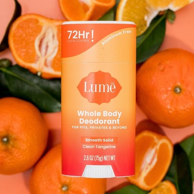 Lume Whole Body Women&#8217;s Deodorant - Smooth Solid Stick - Aluminum Free  - Clean Tangerine Scent - 2.6oz_0