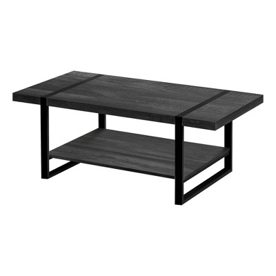 Monarch Specialties Coffee Table Accent Cocktail Rectangular Living Room 48"L Black Laminate Black Metal Contemporary Modern