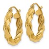 Black Bow Jewelry 4mm x 21mm Polished 14k Yellow Gold Hollow Twisted Round Hoop Earrings - 2 of 4