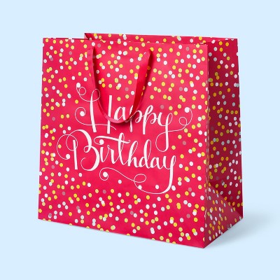 Large Confetti Birthday Gift Bag Pink - Spritz™