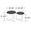 Studio 55D Collins Mid-Century Modern Chrome Round Nesting Tables Set of 2 19 1/2" Wide Silver Black Tabletop for Living Room - 4 of 4
