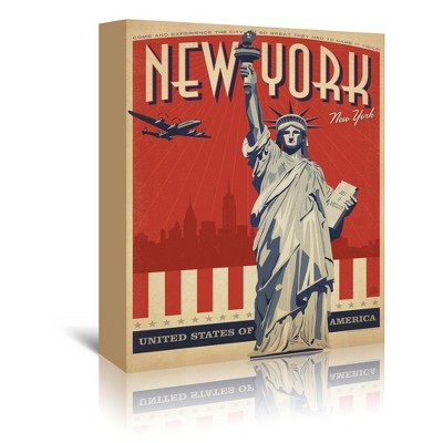 Nyc Liberty Skyline by Anderson Design Group Wrapped Canvas - Americanflat - 5" x 7"