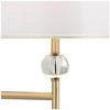 Possini Euro Design Kohle Modern Swing Arm Wall Lamp with Cord Cover Polished Brass Plug-in Light Fixture White Inner Sheer Outer Shade for Bedroom - 2 of 4