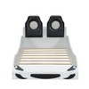 YOOCOZZ Twin Size Wood Race Car-Shaped Platform Bed with LED and Upholstered Backrest - 2 of 4