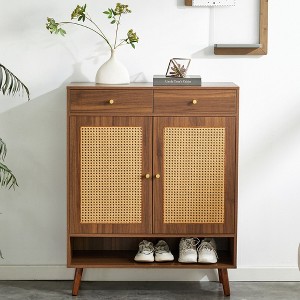 Okak Nordic Style Shoe Rack, Shoe Cabinet with 2 Doors, 2 Drawers and 1 Open Shelf, Shoe Storage for Living Room, Entryway - 1 of 4