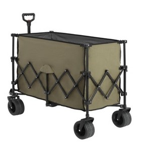 Grungis Heavy Duty Foldable Wagon Cart,Shopping Cart with Big All-Terrain Beach Wheels & Drink Holders,Utility Cart for Camping,Shopping - 1 of 4