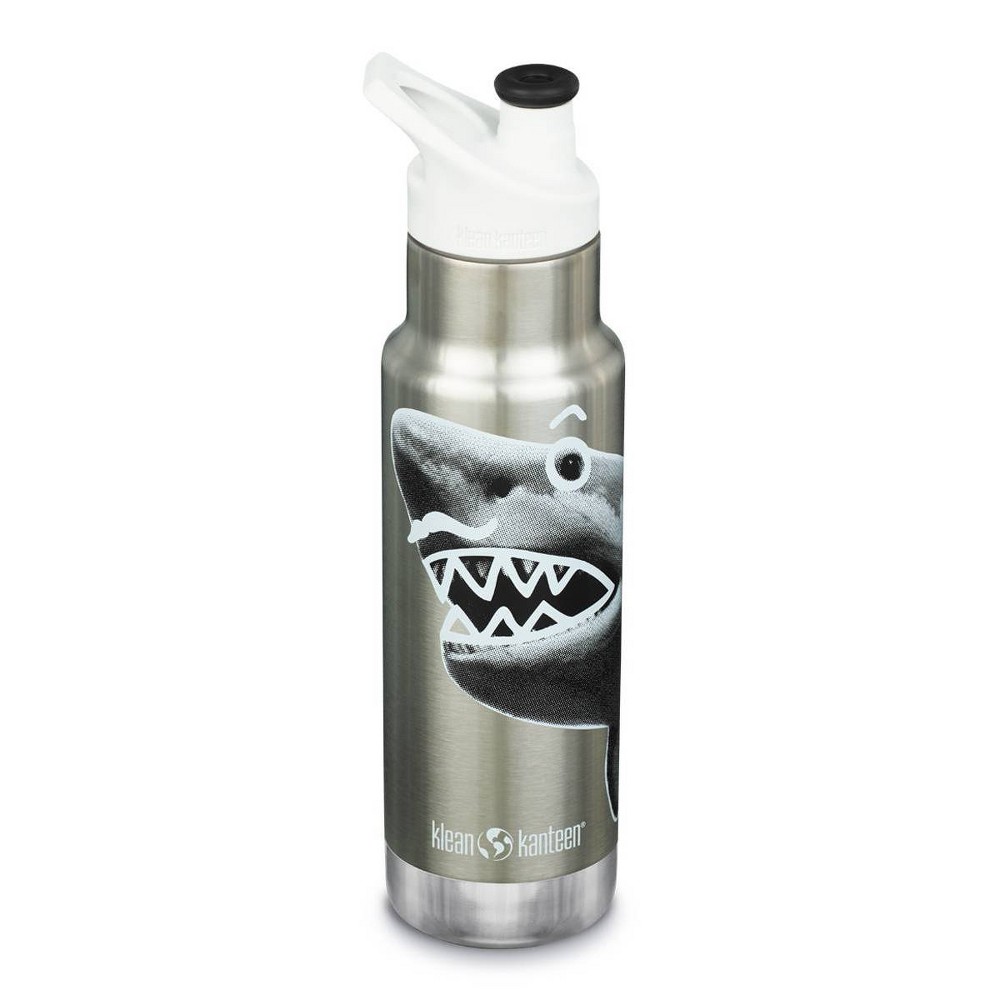 Photos - Glass Klean Kanteen 12oz Kids' Classic Narrow Vacuum Insulated Stainless Steel Water Bottle with Sport Cap - Mr.Shark 