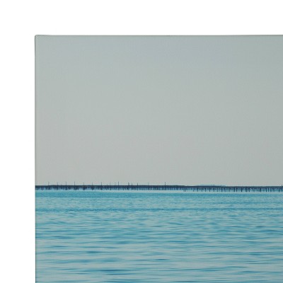 Etang de Thau Blue Coastal Canvas Wall Art Set
