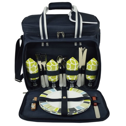 Picnic at Ascot Soft Sided Cooler with Four Person Picnic Set - image 1 of 4