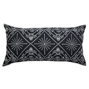 30"x15" Edie@Home Embroidered Tile Oblong Indoor Outdoor Throw Pillow - 1 of 4