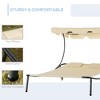 MOEPISY Patio Double Chaise Lounge Chair, Outdoor Wheeled Hammock Daybed with Adjustable Canopy and Pillow - 3 of 4