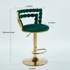 PDTEND Modern Bar Tools Set Of 2 with Golden Color Iron Tube Legs, Soft Cushions and Comfortable Backrest in Green - 2 of 4