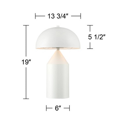 Felix 19" White Metal Dome Table Lamps Set of 2