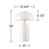 360 Lighting Felix Modern Accent Table Lamps 19" High Set of 2 White Metal Mushroom Dome Shade for Bedroom Living Room Bedside Nightstand Office Kids - 4 of 4