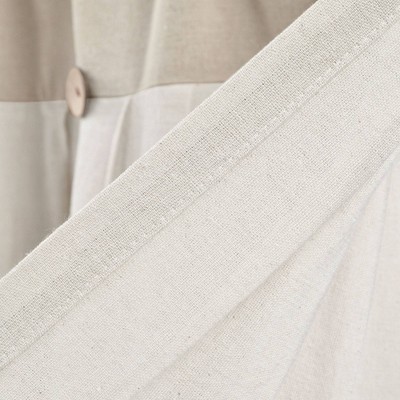 Linen Button Farmhouse Valance with Pleats and Buttons, 52" W x 18" L