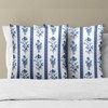 Chinoiserie Floral Pillow Covers 18x18 Inch Neutral Floral Blue Striped - 3 of 3