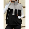 Imily Bela Women Winter Sleeveless Jacket Vest with Contrast Color Pockets Casual Outerwear - 3 of 4