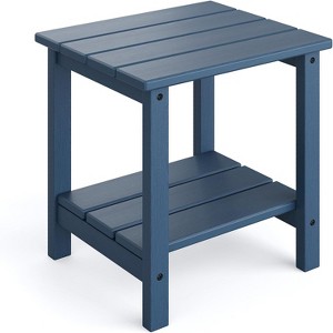 GustoWave Outdoor Side Table 18 x 15 inch,  2-Tier Patio Side Tables for Outside, All-Weather End Table for Patio Pool Deck - 1 of 4