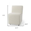 HomeRoots Cream Fully Upholstered Boucle Dining Side Chair With Wheels - 3 of 4