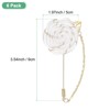 Unique Bargains Wedding Rose Men Suit Boutonnieres Lapel Pin with Gold Leaf Brooch 6 Pcs - 3 of 4