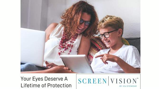 ICU Eyewear Kids Screen Vision Blue Light Filtering Oval Glasses - Blue, 5 of 6, play video