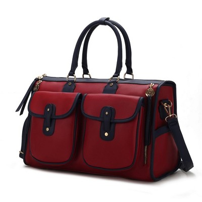 MKF Collection Genevieve Color Block Vegan Leather Women’s Duffle Bag by Mia K