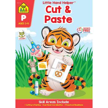 School Zone Cut & Paste Workbook with Stickers - (Paperback)