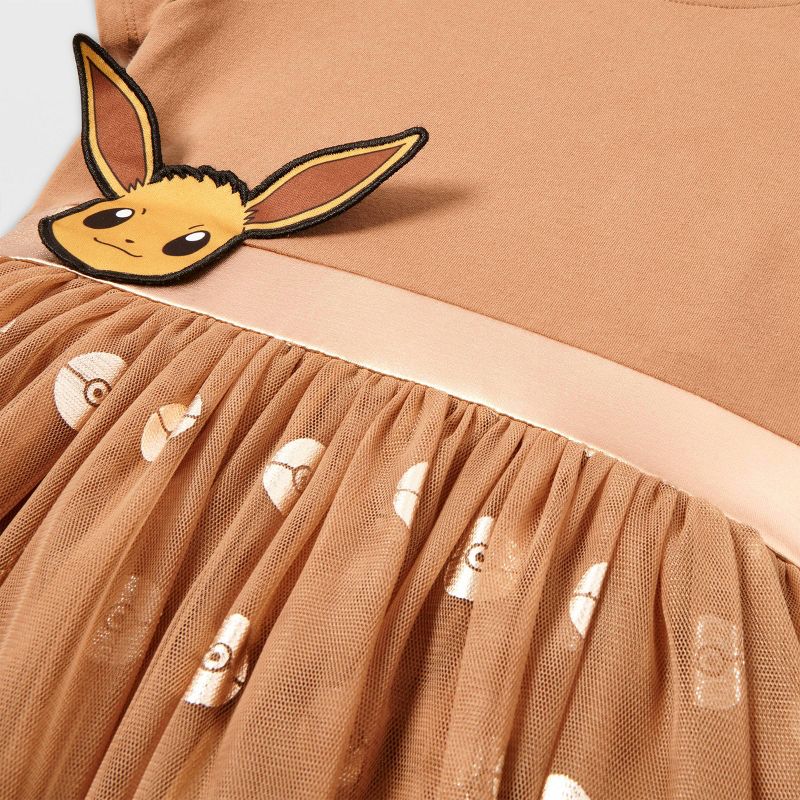 Girls' Pokémon Eevee Cosplay Dress - Brown, 3 of 4