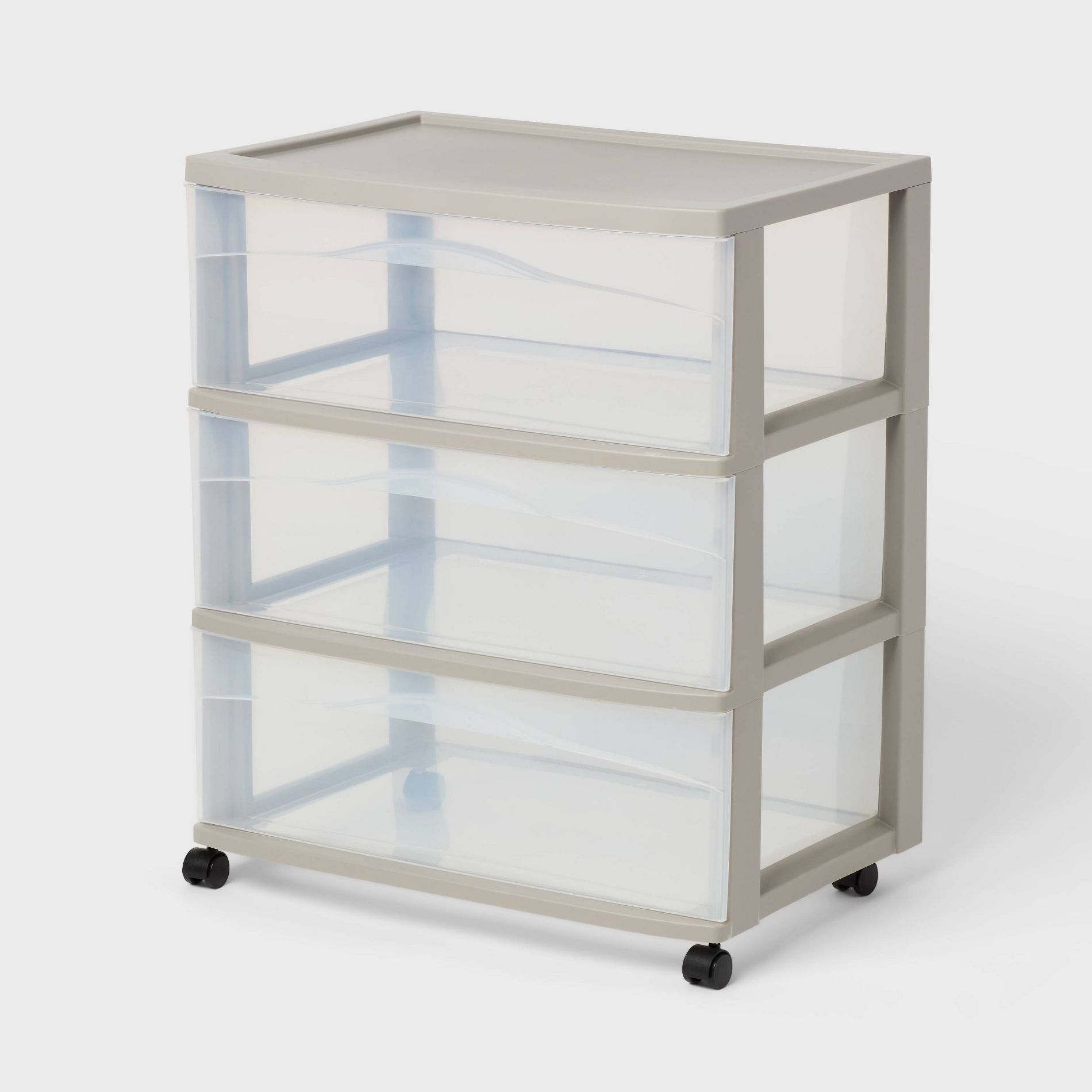 3 Drawer Wide Cart Spaceship Gray - Brightroom™