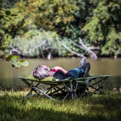 Alpcour Army Green Folding Camping Cot with Pillow