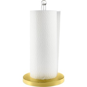 Enlea Modern Paper Towel Holder for Countertop, Acrylic and Metal Weighted Base Paper Towel Holder for Kitchen Countertop Decor - 1 of 4