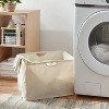 Canvas Rectangle Laundry Basket - Brightroom™: Steel & Wood Frame, 70L Capacity, 2 Handles, Multipurpose Clothes Basket - image 2 of 3