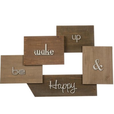 Sullivans Be Happy Wall Art 18"H Brown